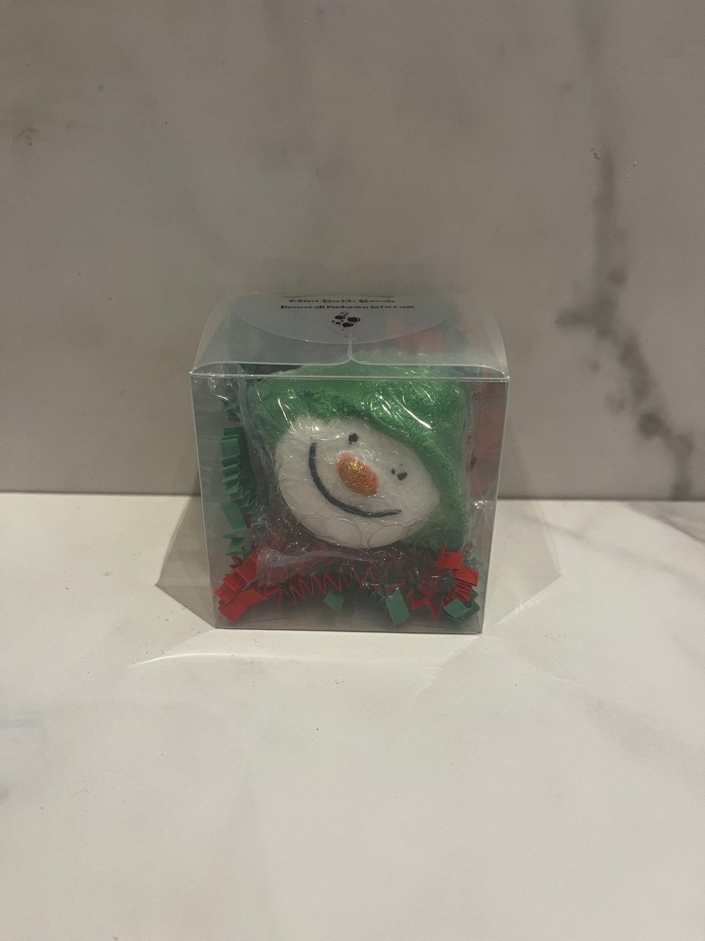 Mini Green Hat Snowman Bath Bomb Gift