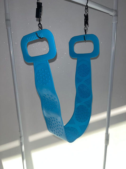 Blue Silicone Back Scrub Band