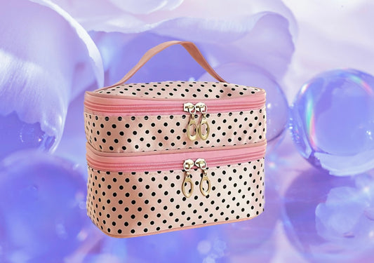 Double-Layer Pink Makeup Bag