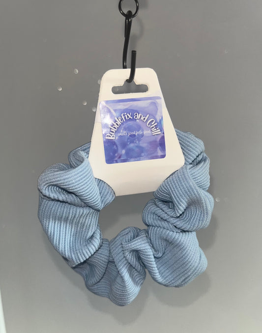 Blue Striped Scrunchy