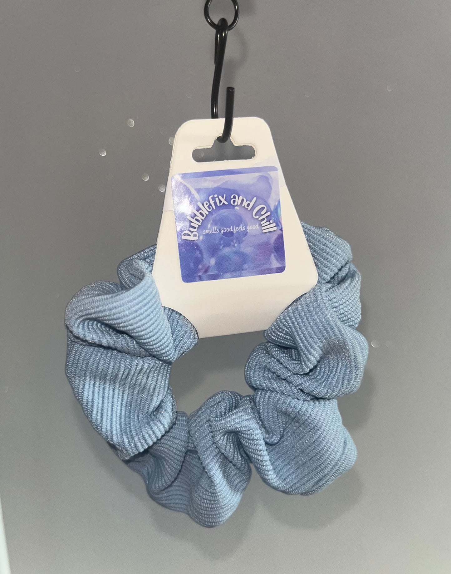 Blue Striped Scrunchy