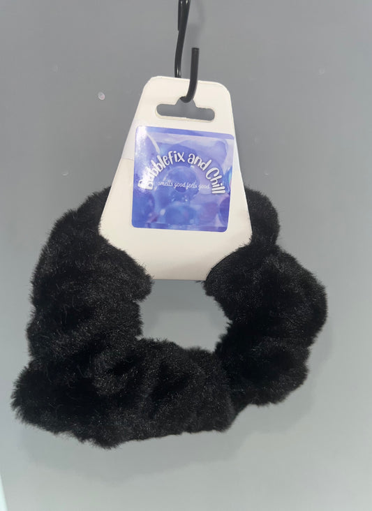 Black Fluffy Scrunchy
